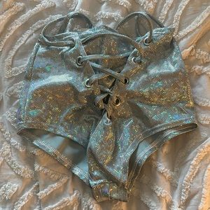 Silver rave shorts